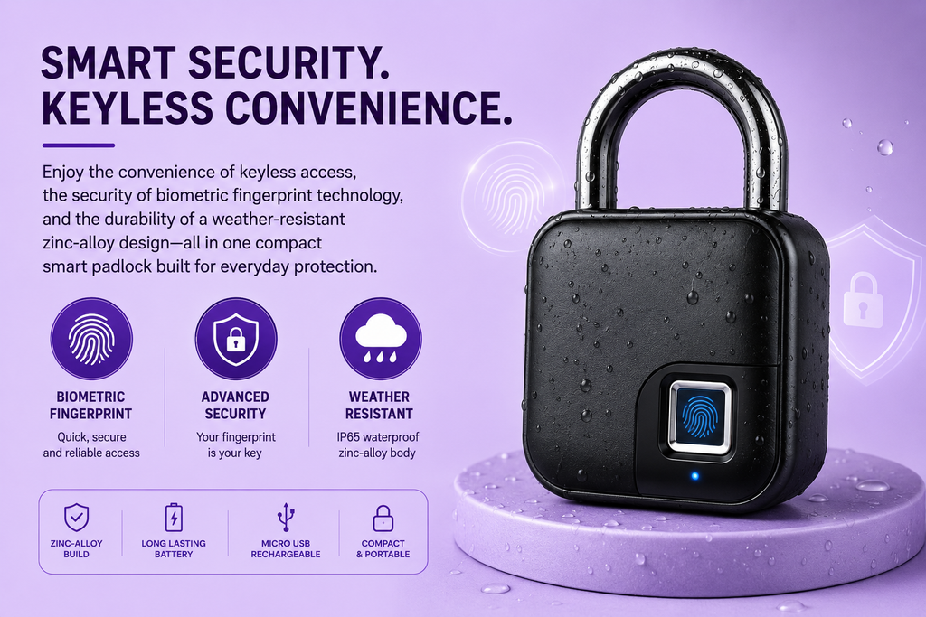 Smart Lock Waterproof L3 Fingerprint Padlock