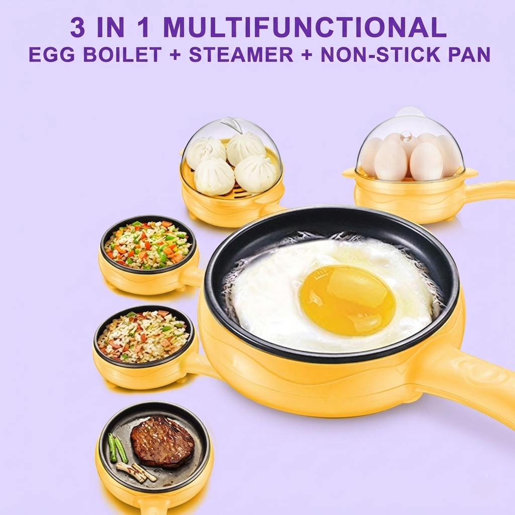 Electric Frying Pan & Egg Boiler Heater