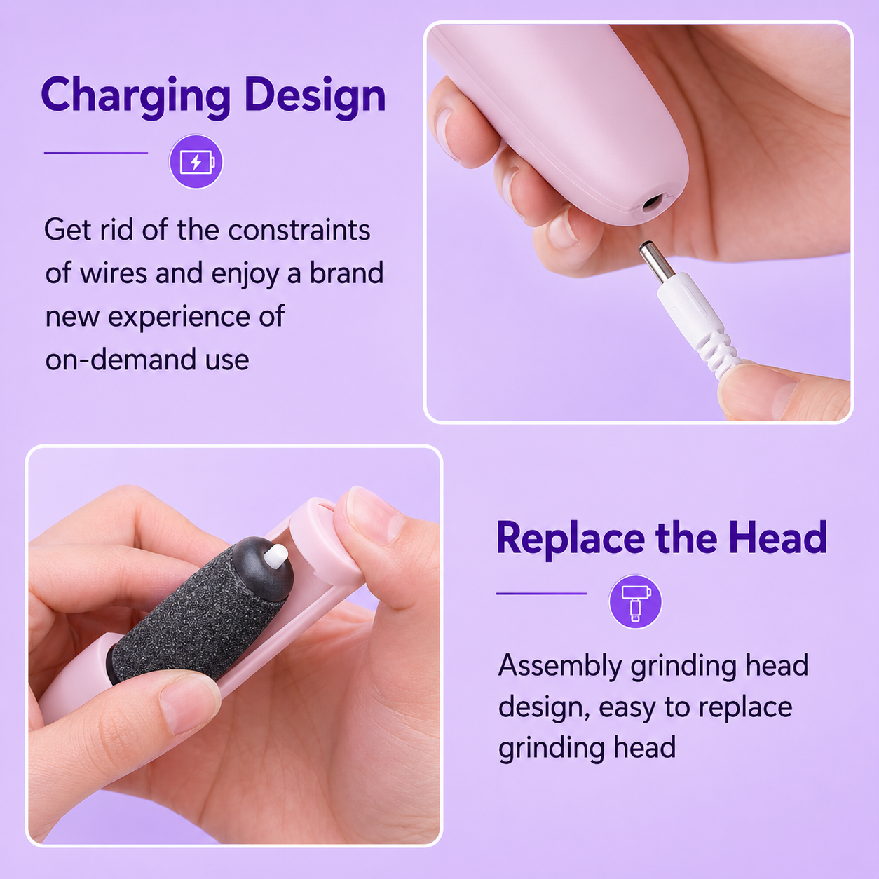 Electric Pedicure Foot File Callus Remover – Rechargeable Foot Care Tool