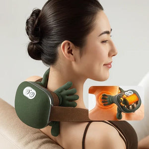 Bionic Heated Neck & Back Massager – 4D Deep Tissue Shiatsu Massage (Green)