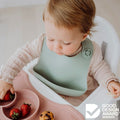 Set of 3 Cute Silicone Baby Bibs for Babies & Toddlers (10-72 Months) Waterproof, Soft, Unisex, Non Messy
