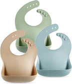 Set of 3 Cute Silicone Baby Bibs for Babies & Toddlers (10-72 Months) Waterproof, Soft, Unisex, Non Messy
