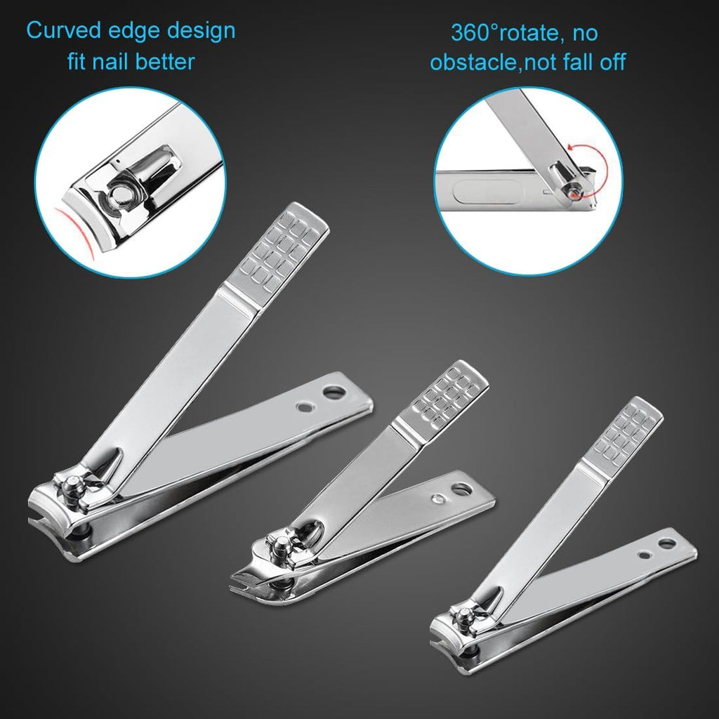 Nail Clippers Set Fingernail and Toenail Clipper Cutters, Manicure Pedicure Kit 18 Pieces Stainless Steel Professional Grooming Kits, Nail Care Tools with Luxurious Travel Case
