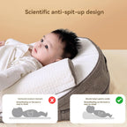 Beauenty Baby Lounger, Baby Sleeping Nest, Anti-Reflux Pillow, 0-30° Height Adjustable Travel Crib, Relieves Vomiting Milk, Washable,Breathable Fabric,Travel Crib for Newborns & Infants (Brown) (A)