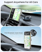 Magnetic Suction Cup Phone Mount for MagSafe – 360° Foldable Car Phone Holder for iPhone 17/16/15/14/13/12 Series