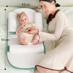 Beauenty Baby Lounger, Baby Sleeping Nest, Anti-Reflux Pillow, 0-30° Height Adjustable Travel Crib, Relieves Vomiting Milk, Washable,Breathable Fabric,Travel Crib for Newborns & Infants (Brown) (A)