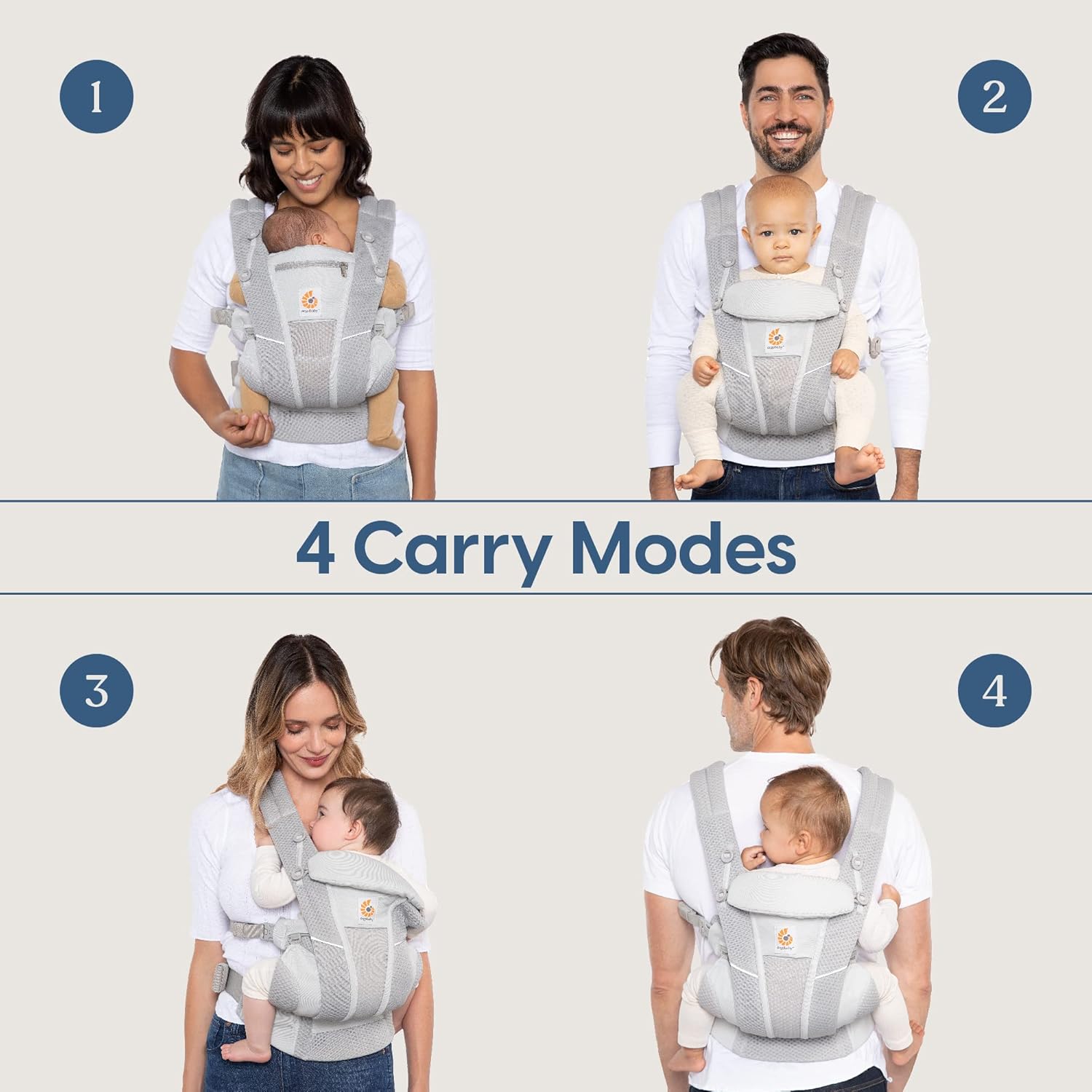 Ergobaby Baby Carrier – SoftFlex Mesh Comfort Carrier (Pearl Grey)