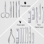 Nail Clippers Set Fingernail and Toenail Clipper Cutters, Manicure Pedicure Kit 18 Pieces Stainless Steel Professional Grooming Kits, Nail Care Tools with Luxurious Travel Case