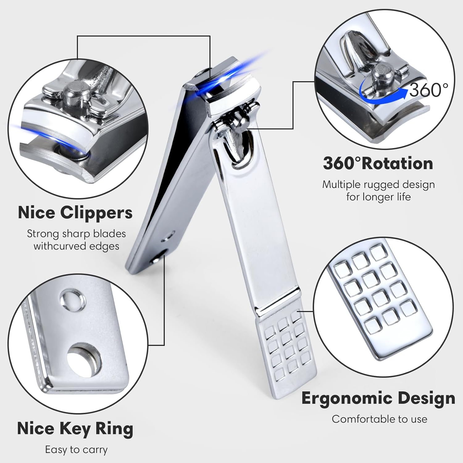 Nail Clippers Set Fingernail and Toenail Clipper Cutters, Manicure Pedicure Kit 18 Pieces Stainless Steel Professional Grooming Kits, Nail Care Tools with Luxurious Travel Case