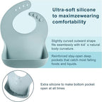 Set of 3 Cute Silicone Baby Bibs for Babies & Toddlers (10-72 Months) Waterproof, Soft, Unisex, Non Messy