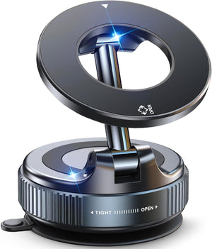 Magnetic Suction Cup Phone Mount for MagSafe – 360° Foldable Car Phone Holder for iPhone 17/16/15/14/13/12 Series