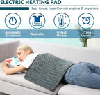 Prosight Heating Pad, Electric Heat Pad For Back Pain And Cramps Relief Fast With 10 Settings Auto Shut Off Machine Washable 12" X 24"