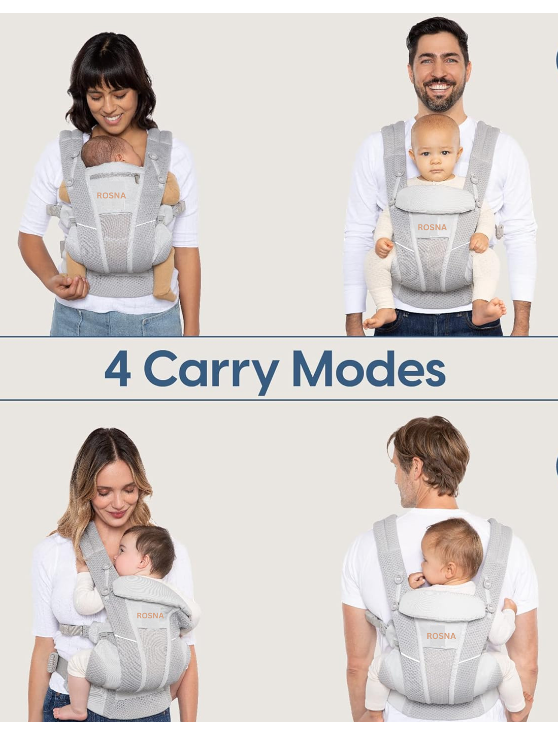 Ergobaby Omni 360 Baby Carrier – All Position Carrier with Lumbar Support (Pure Black)