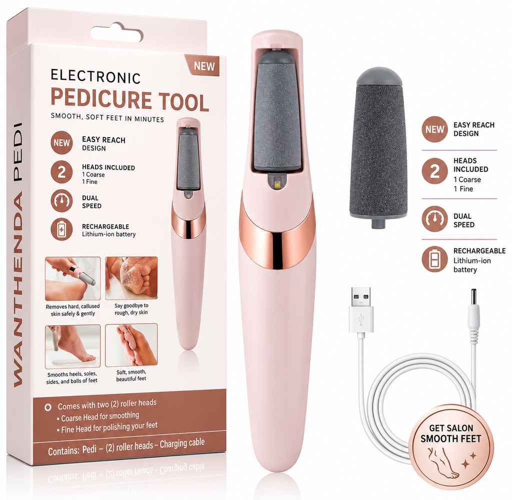 Electric Pedicure Foot File Callus Remover – Rechargeable Foot Care Tool