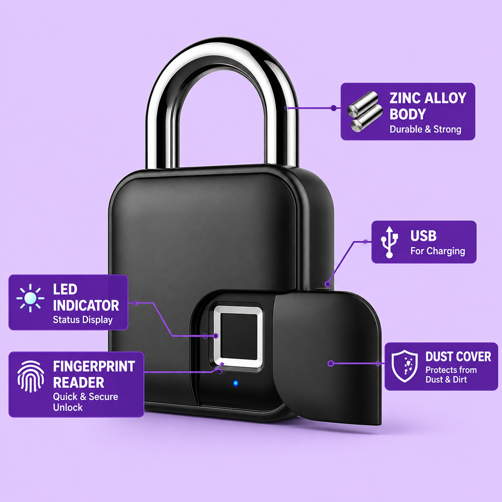 Smart Lock Waterproof L3 Fingerprint Padlock