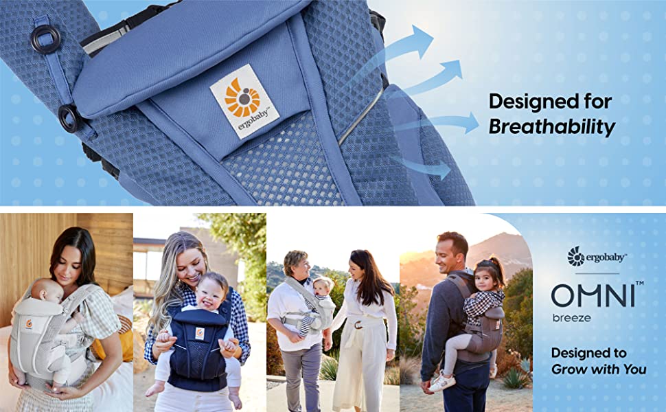 Ergobaby Baby Carrier – SoftFlex Mesh Comfort Carrier (Pearl Grey)